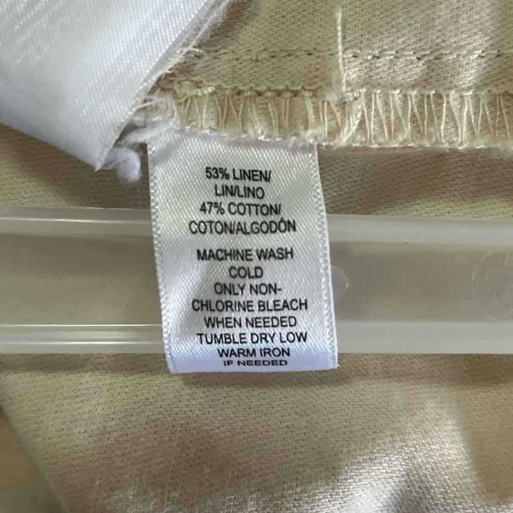 LOFT Cream Casual Pant with Belt - Picture 6 of 8